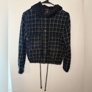 Forever 21 Plaid Hooded Jacket